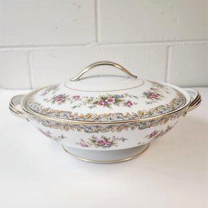 Noritake Somerset # 5317 Fine Porcelain China Round Covered Vegetable Bo…